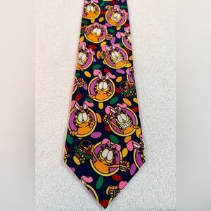 Colorful Cartoon Garfield Easter Character Necktie